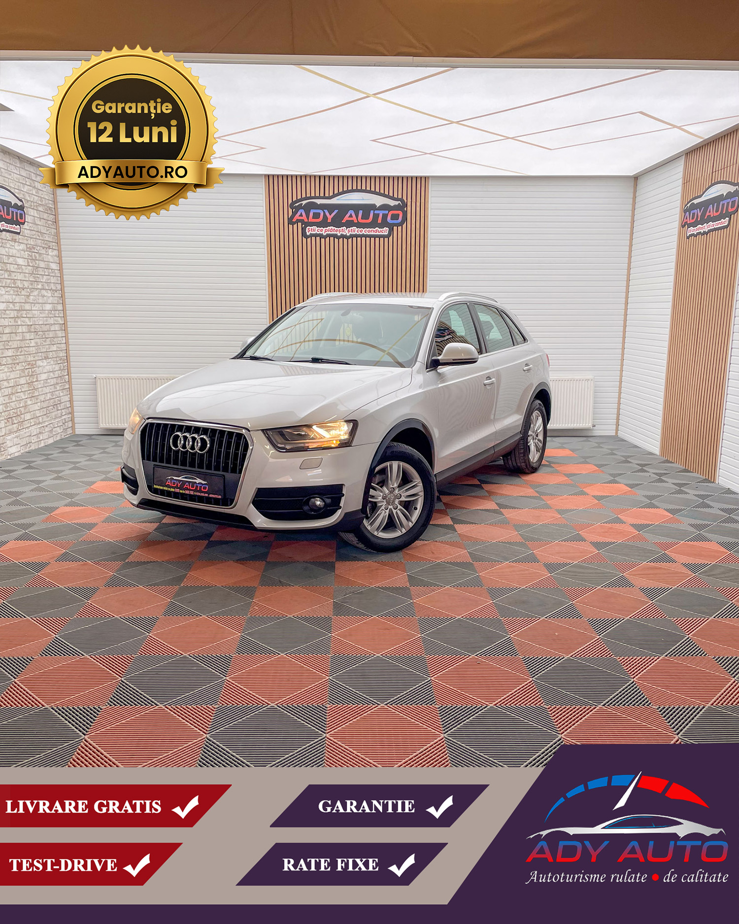 Audi Q3 . 2,0 Tfsi . 170 Cp . Quattro ( 4x4 ). RAR + ITP . TVA INCLUS & DEDUCTIBIL( Pentru Societati ) 