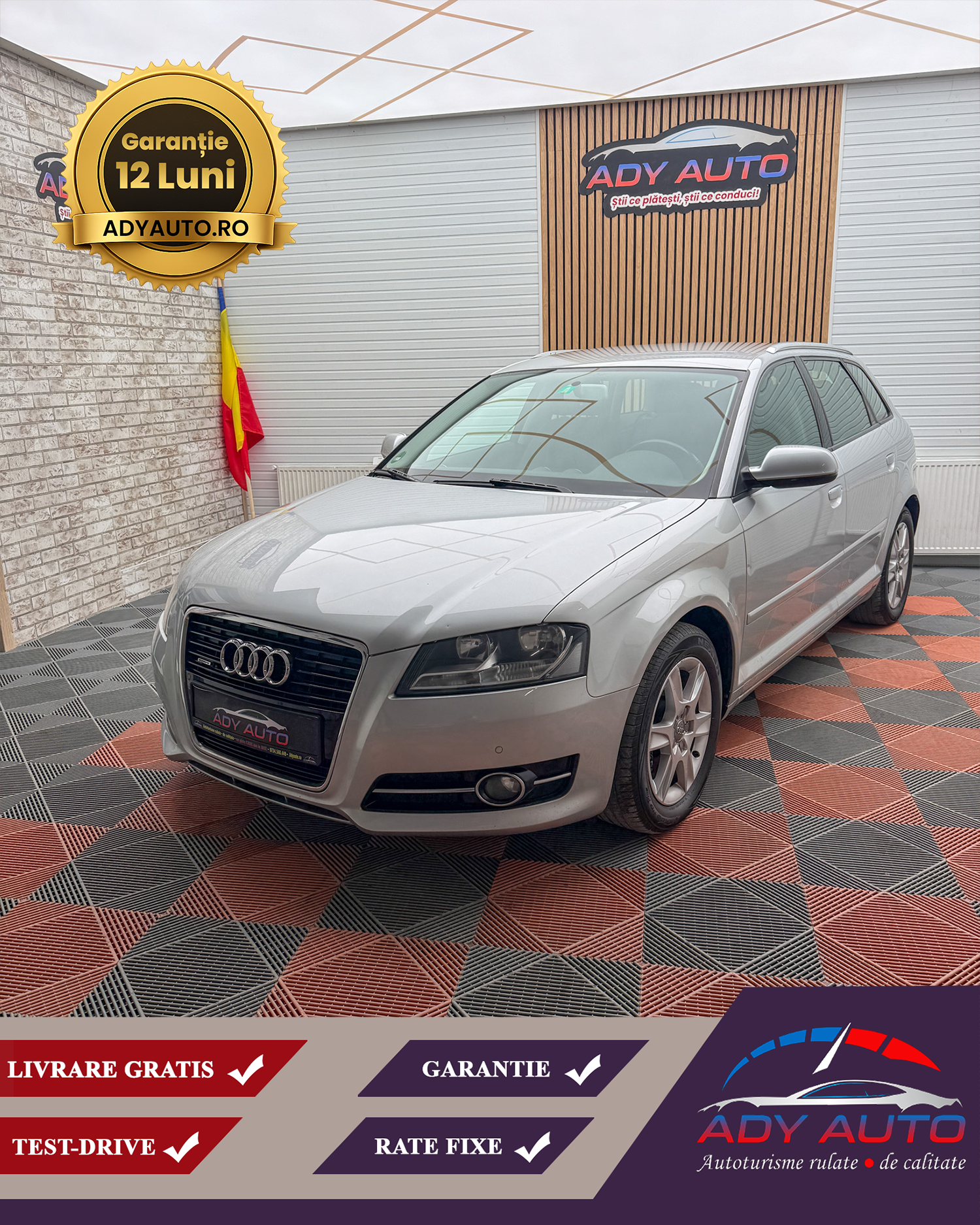 AUDI A3 QUATTRO(4x4) 2013. RAR + ITP . Livrare Gratis In Toata Tara . Garantie 12 Luni . Km Certificati . Buy Back ( Schimburi Auto ) 