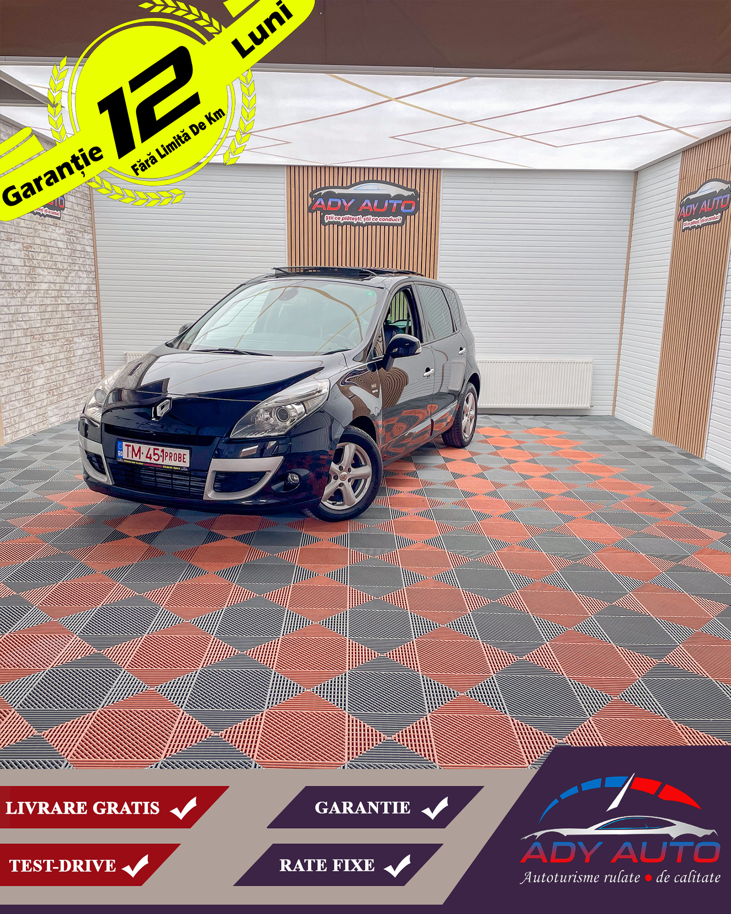 RENAULT SCENIC , 1.9 DIESEL. 131 Cp EURO 5 . PANORAMIC. RAR + ITP . Garantie 12 Luni. Buy-back. Livrare Gratuita 100 KM