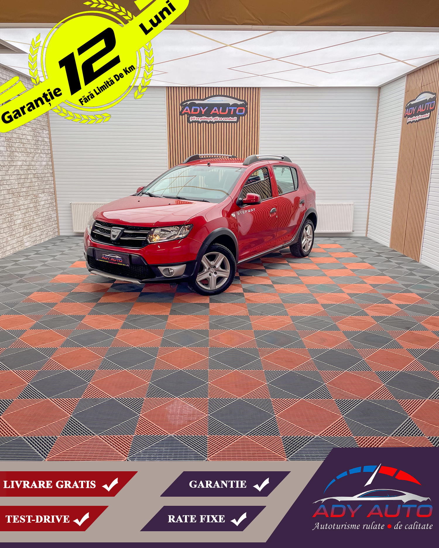 DACIA SANDERO STEPWAY . 1,5 DCI - Euro 6 . An 2015 / Noiembrie . RAR + ITP . Garantie 12 Luni . Buy-back
