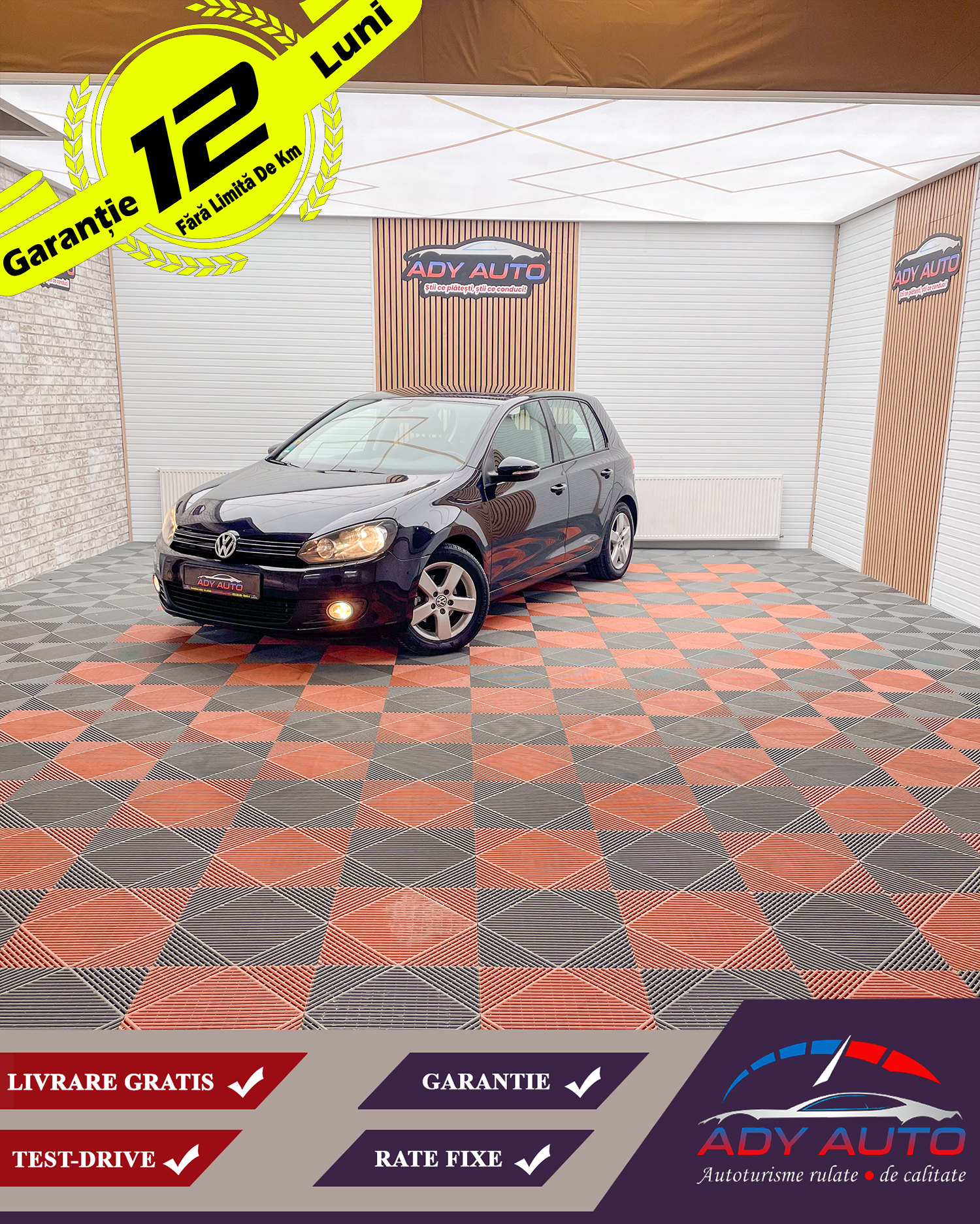 VW GOLF VI, 2.0 Diesel, RAR + ITP .Garantie 12 Luni,Buy-Back, Rate Fixe