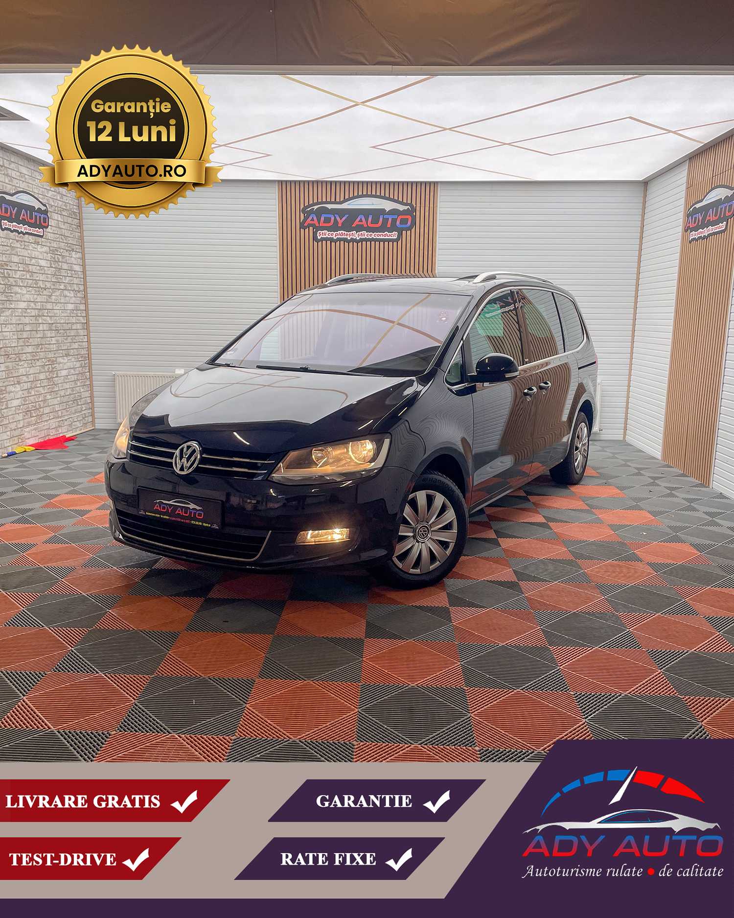 VW SHARAN 7 LOCURI-4MOTION(4X4), 2.0 Tdi . 7 Locuri , RAR+ITP . Panoramic, Garantie 12 Luni, Buy-back, Livrare Gratis In Toata Tara,Rate Fixe