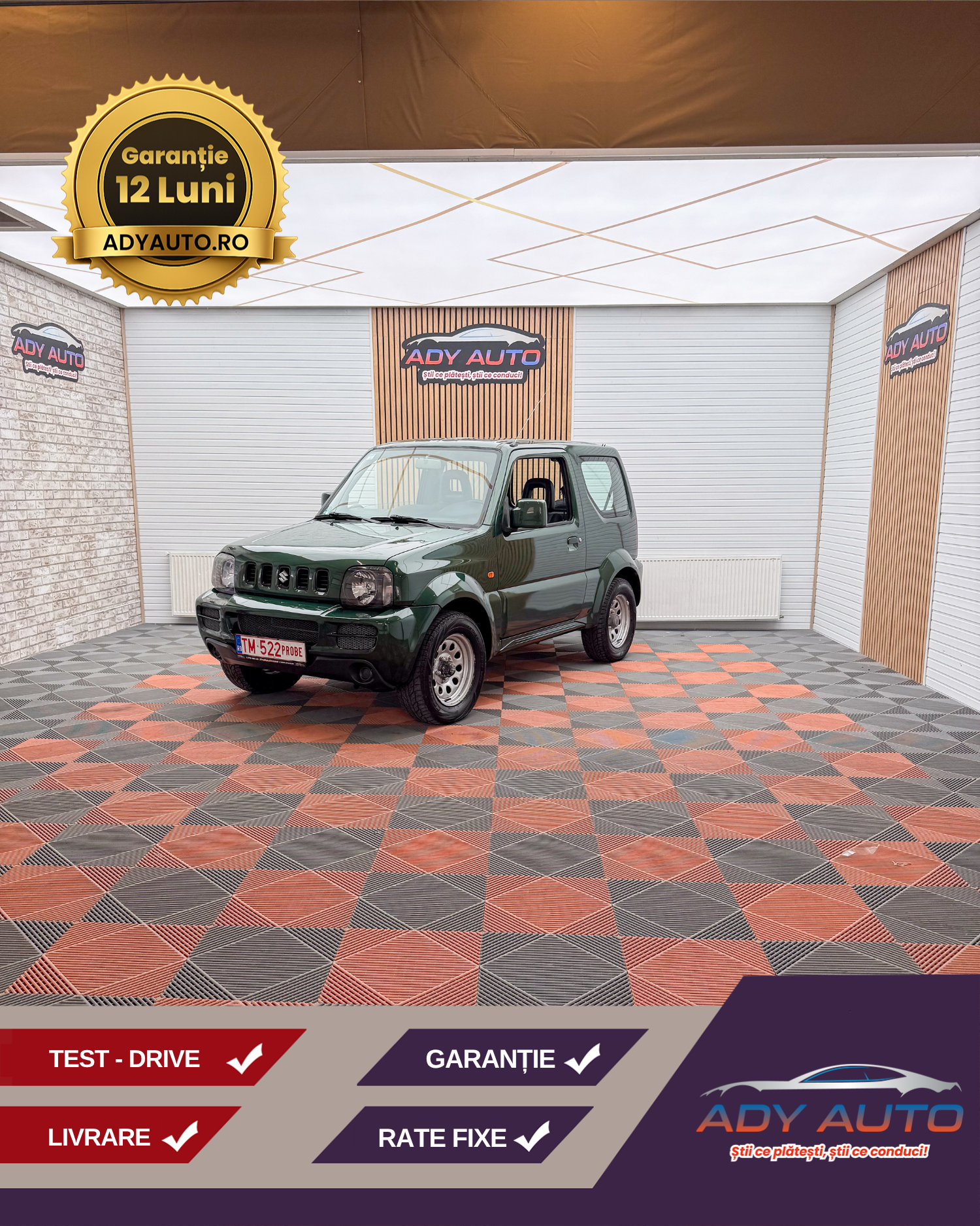 Suzuki Jimny , 1,3 Benzina . 4x4 La Buton . Rate Fixe Si Fara Avans . Garantie 12 Luni . Buy-Back . Test-Drive 