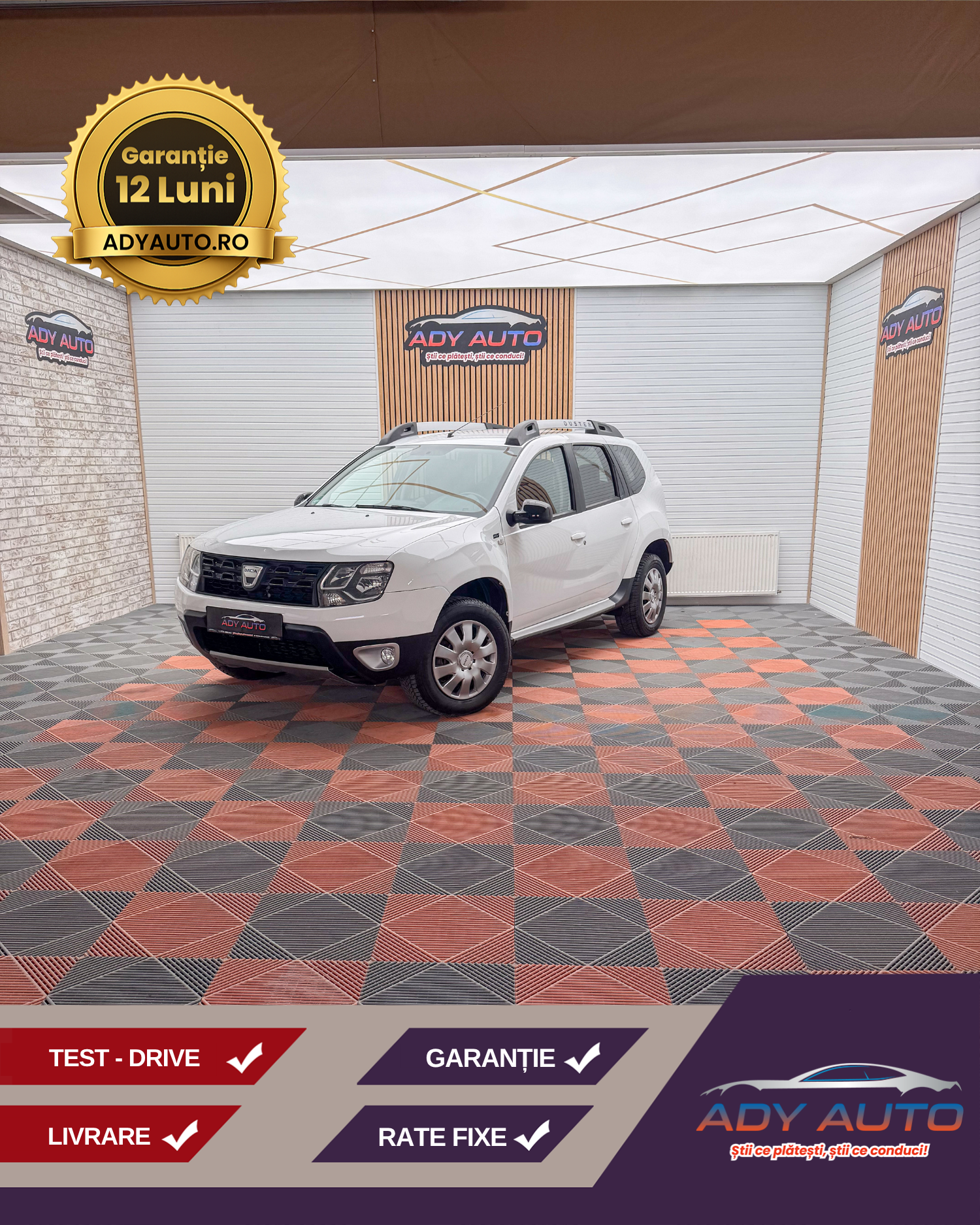 DACIA DUSTER 1,5 DCI . 4X4 ( La Buton ) . 73 000 KM . Euro 6 . An 2017/10 . RAR+ITP . Garantie 12 Luni .Rate Fixe 