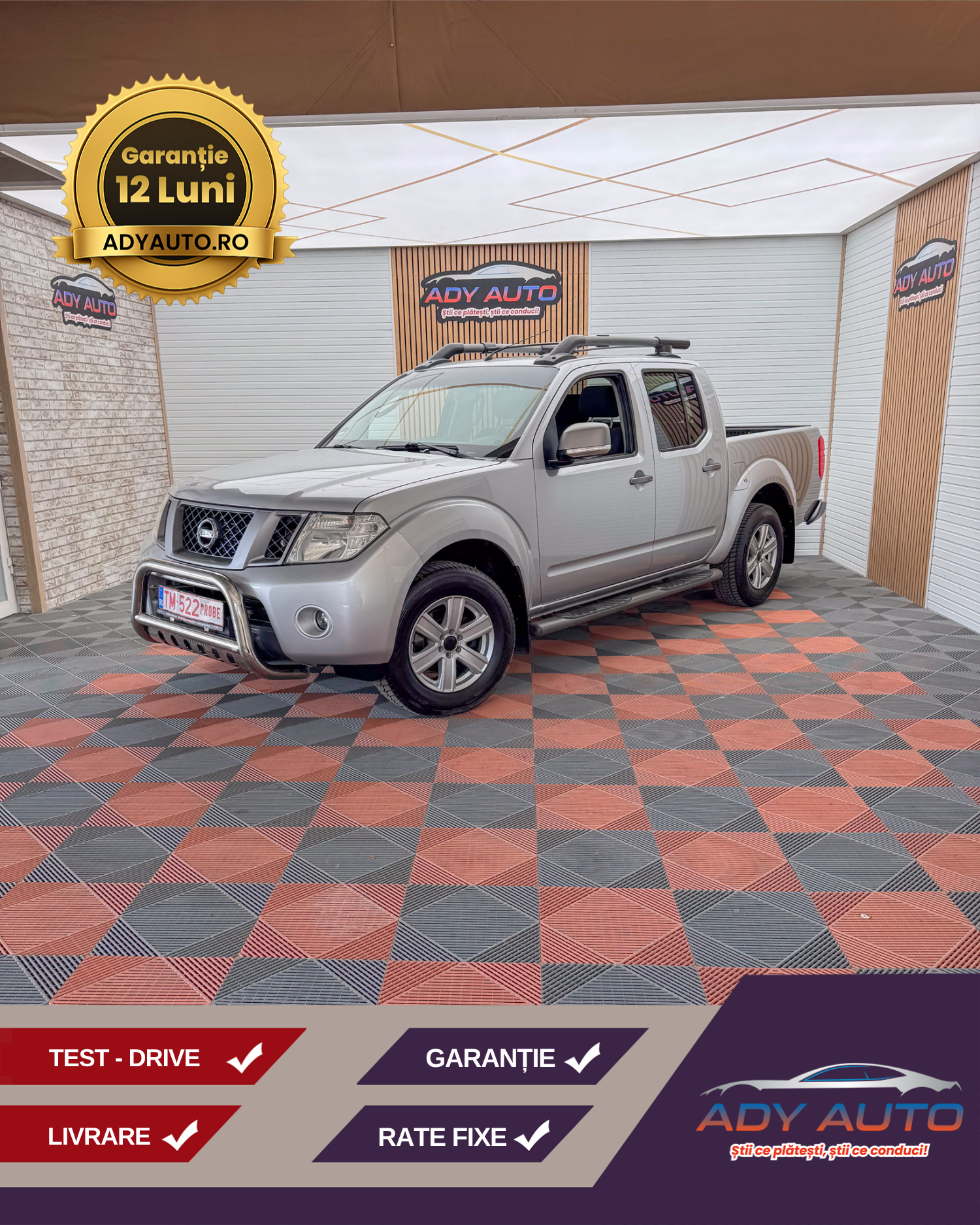 NISSAN NAVARA 4X4 LA BUTON . Navi . Clima . Trapa , Carlig , RAR+ITP ( La Cerere ). Rate Fixe Si Fara Avans . Garantie 12 Luni . Buy-Back . Test-Drive