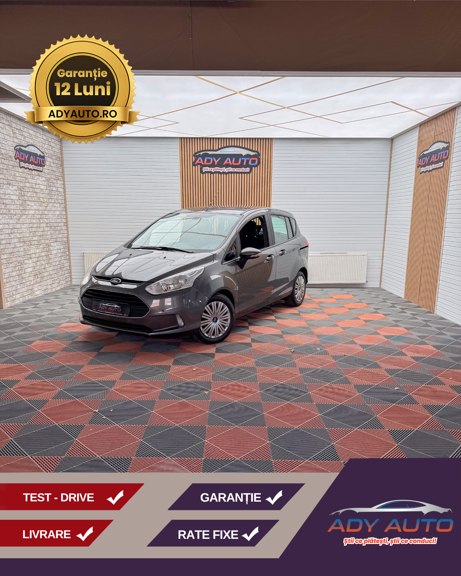 Ford B-Max . 2015/08 . 1,5 Diesel . 95 Cp . Euro 6 . RAR+ITP ( La Cerere ) Garantie 12 Luni . Buy-Back . Test-Drive